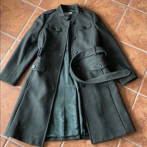 Banana Republic Forest Green Wool trench coat
